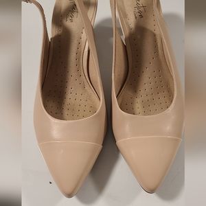 Clarks Nude Sling Backs